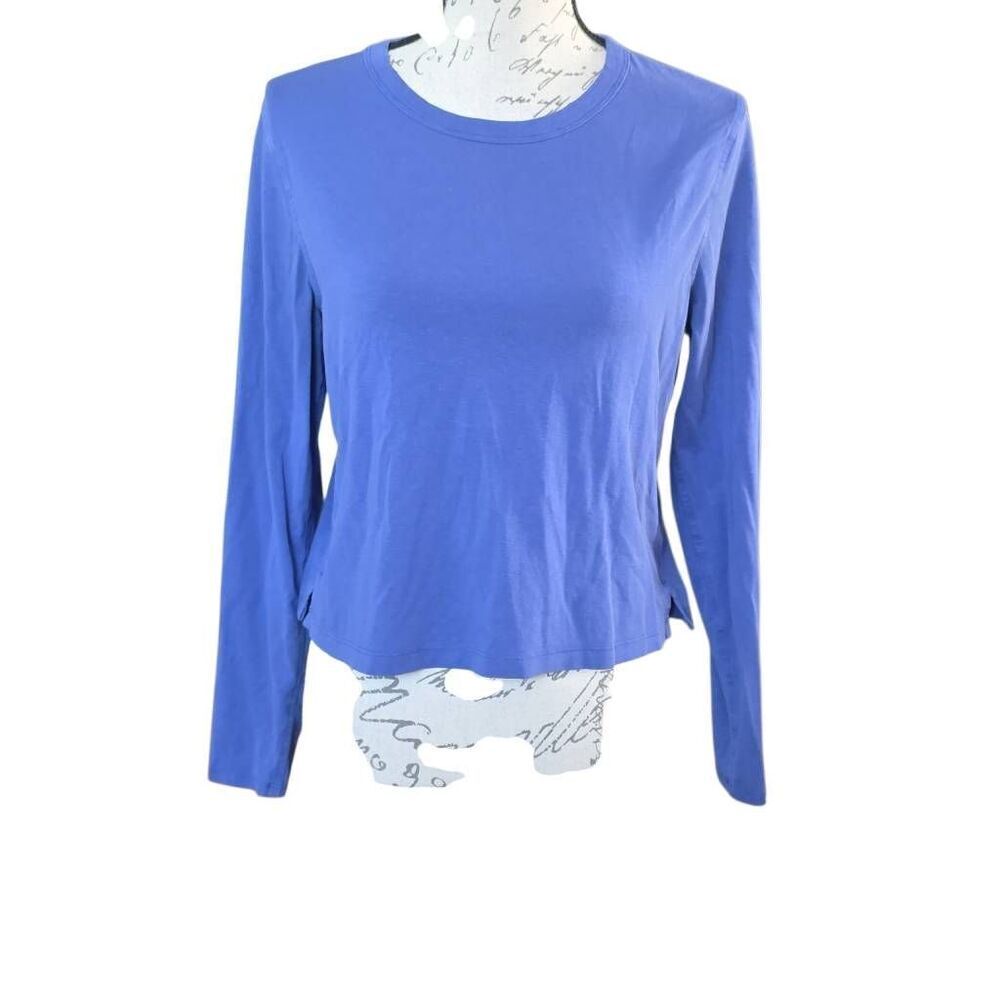Lululemon Women's Size 6 Blue Long Sleeve Skim Cotton Linen Blend Shirt